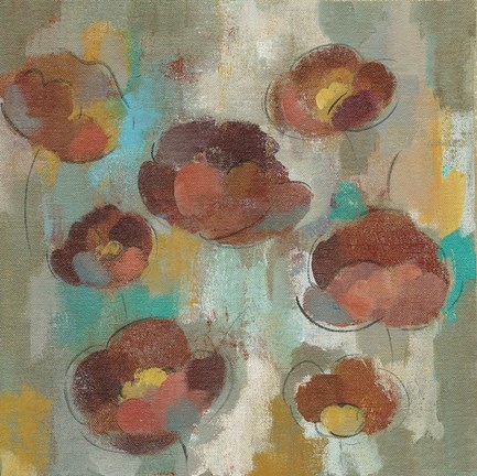 Framed Marsala Blooms II Print