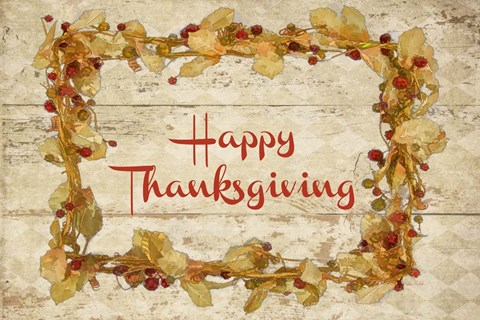 Framed Happy Thanks Giving Print