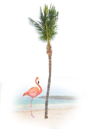 Framed Flamingo in Paradise Print
