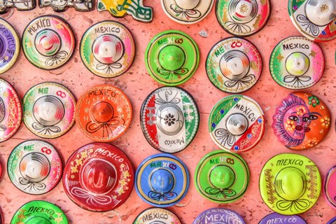 Framed Mexico Hats Print