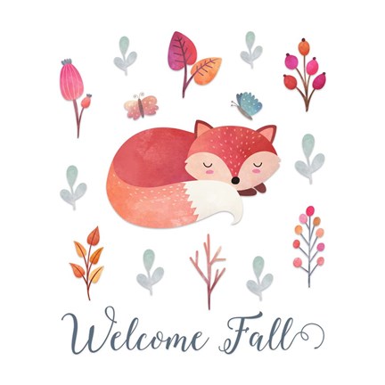 Framed Welcome Fall Fox Print