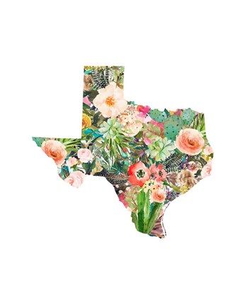 Framed Texas Floral Collage III Print