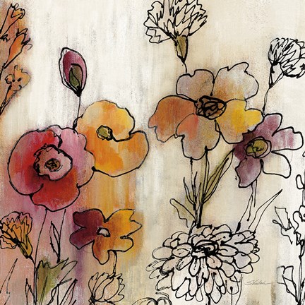 Framed Contemporary Botanical Cream III Print