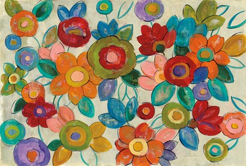 Framed Decorative Flowers Print