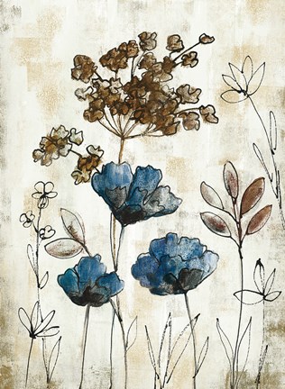 Framed Botanical Trio II Neutral Print