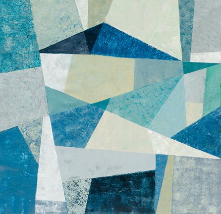 Framed Indigo Geo Metric Soft Print