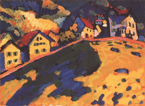 Framed Houses on a Hill, 1909 Print