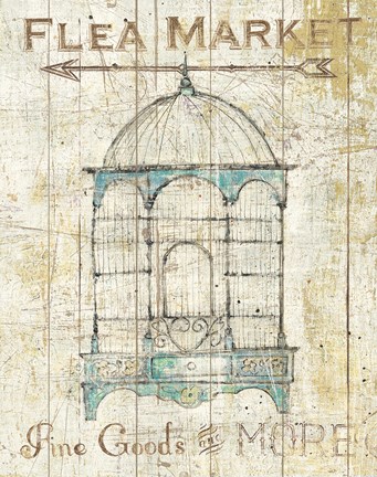 Framed Flea Market Bird Cage II Print
