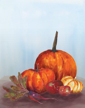 Framed Watercolor Harvest I Print