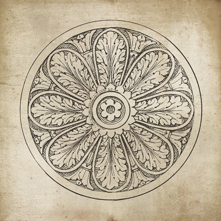 Framed Rosette VIII Neutral Print