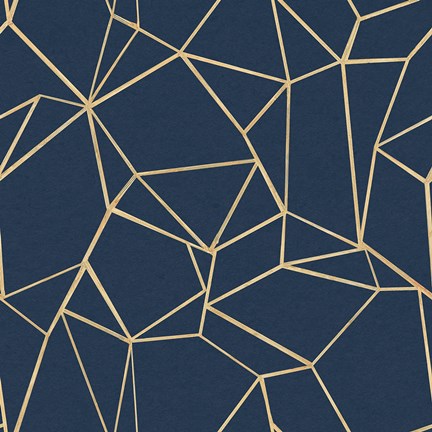 Framed Succulent Pattern Navy Print