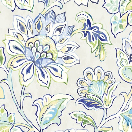 Framed Ceylon Gardens III Indigo Print