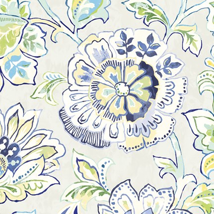 Framed Ceylon Gardens IV Indigo Print