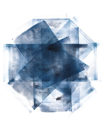 Framed Blue and Gold Element III Print