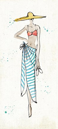 Framed Beach Divas III Color Print