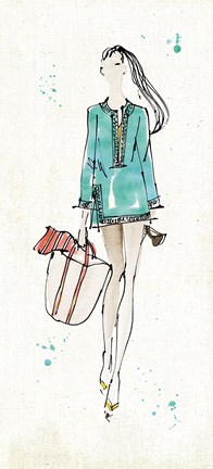 Framed Beach Divas IV Color Print