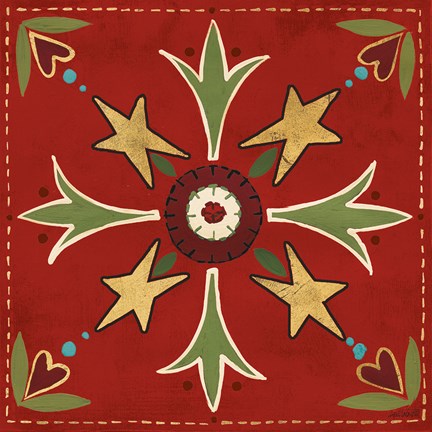 Framed Festive Tiles III Print