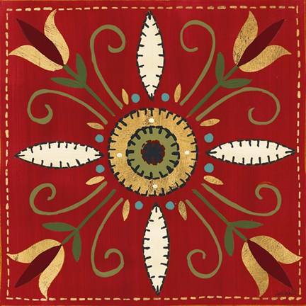 Framed Festive Tiles I Print