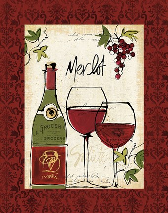 Framed Wine Not I Border Print