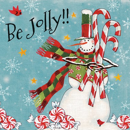 Framed Sweet Snowmen II Blue Print