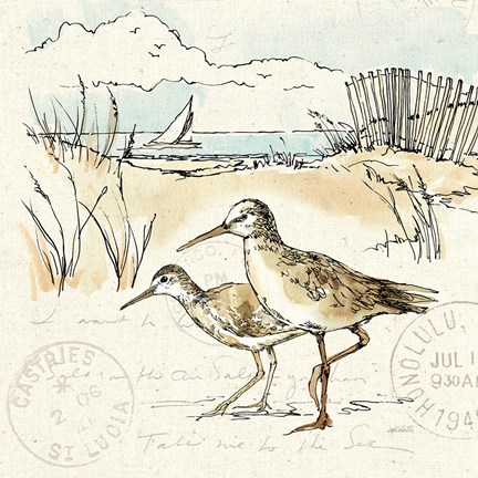 Framed Coastal Breeze IX Print