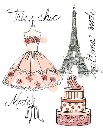 Framed Fashion Week I on White Print