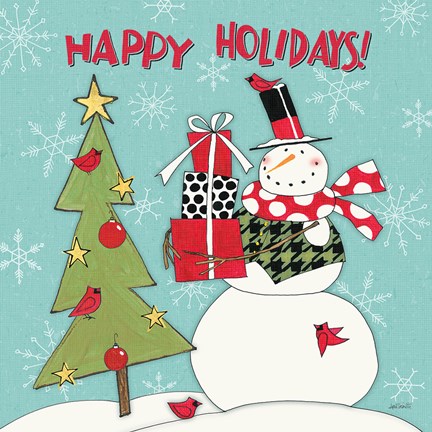 Framed Snowman Sentiments V Print