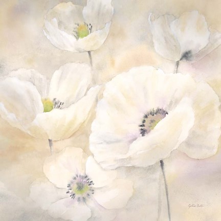 Framed White Poppies II Print