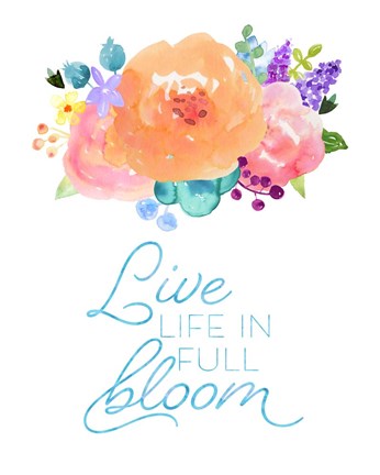 Framed Flowers in Full Bloom II Print