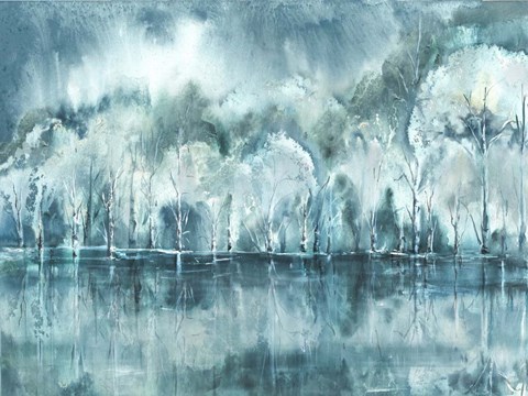 Framed Watercolor Aspen Shore Print