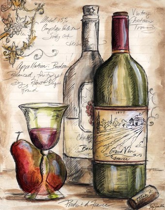 Framed Vintner&#39;s Journal Sketch I Print