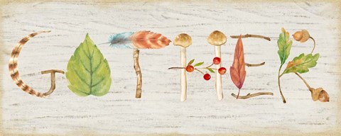 Framed Gather Wood Sign Print