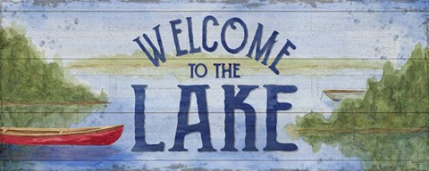 Framed Lake Living Panel I (welcome lake) Print