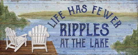 Framed Lake Living Panel II (ripples) Print