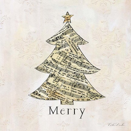 Framed Vintage Christmas Merry Print