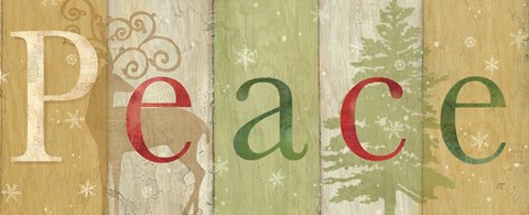 Framed Peace Rustic Sign II Print