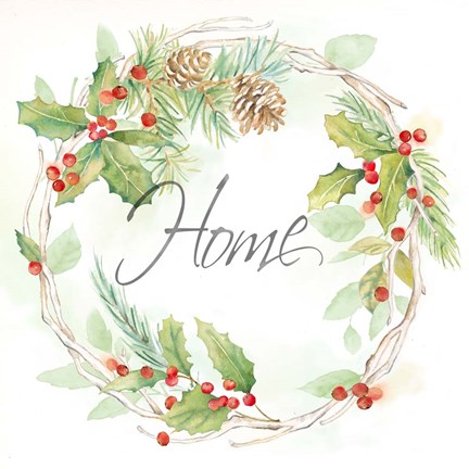 Framed Holiday Wreath Home Print