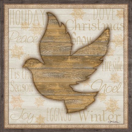 Framed Rustic Peace Dove Print