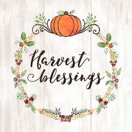 Framed Pumpkin Spice Harvest Blessings Print