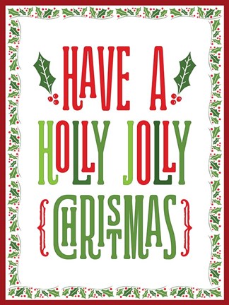 Framed Colorful Christmas with border I Print