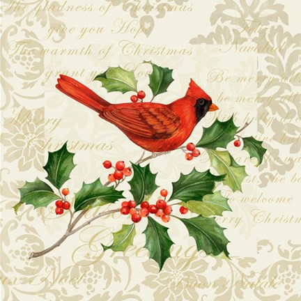 Framed Botanical Christmas Cream I Print