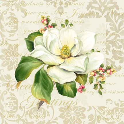 Framed Botanical Christmas Cream III Print