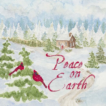 Framed Christmas in the Country III Peace on Earth Print