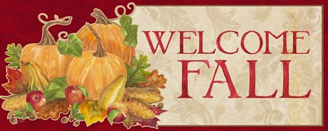 Framed Fall Harvest Welcome Fall sign Print