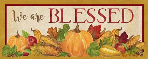 Framed Fall Harvest We are Blessed sign Print