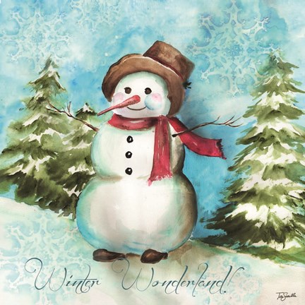 Framed Watercolor Snowmen II Print