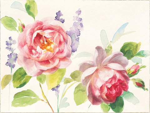 Framed Watercolor Roses Print