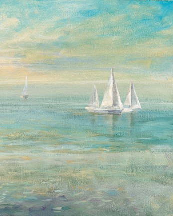 Framed Sunrise Sailboats II Print