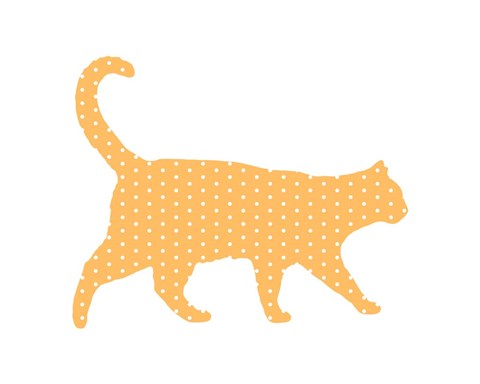 Framed Dot Pattern Cat - Orange Print