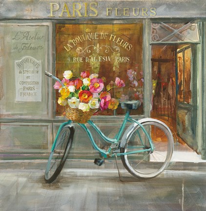 Framed French Flowershop Print